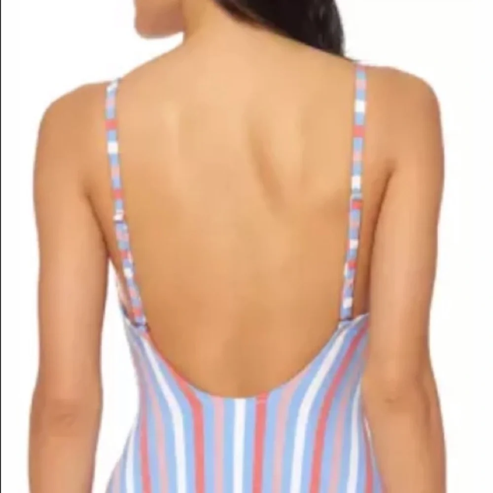JESSICA Simpson Miami Stripe Tie Waist Swimsuit